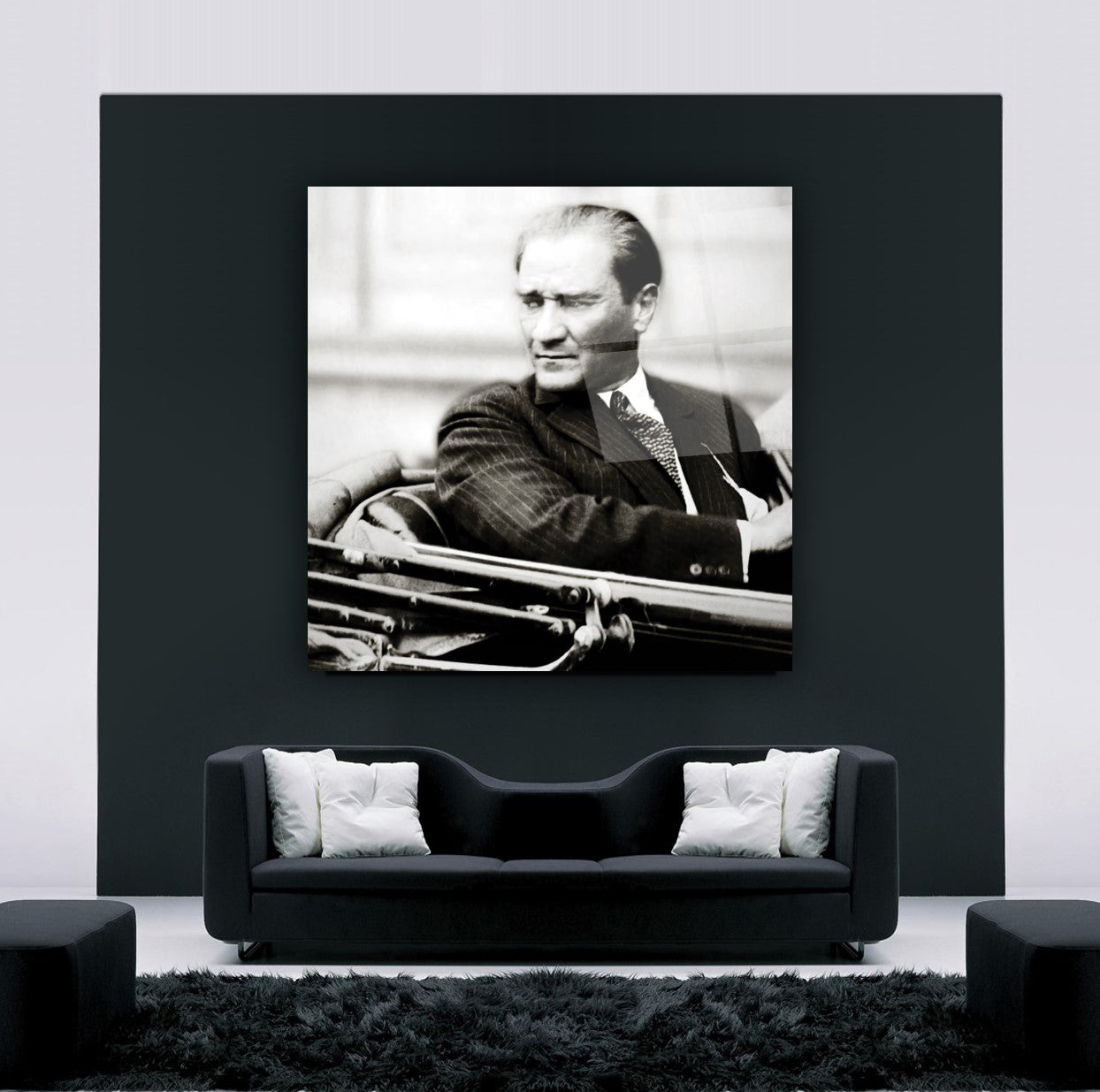 Atatürk Kare Cam Tablo