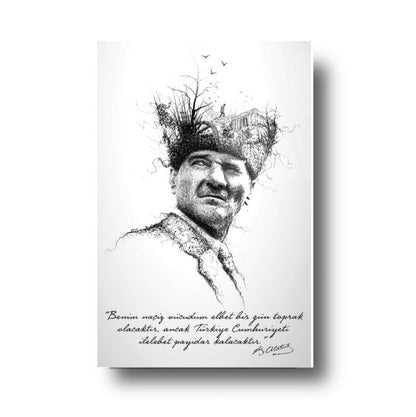 Atatürk Dikey Cam Tablo