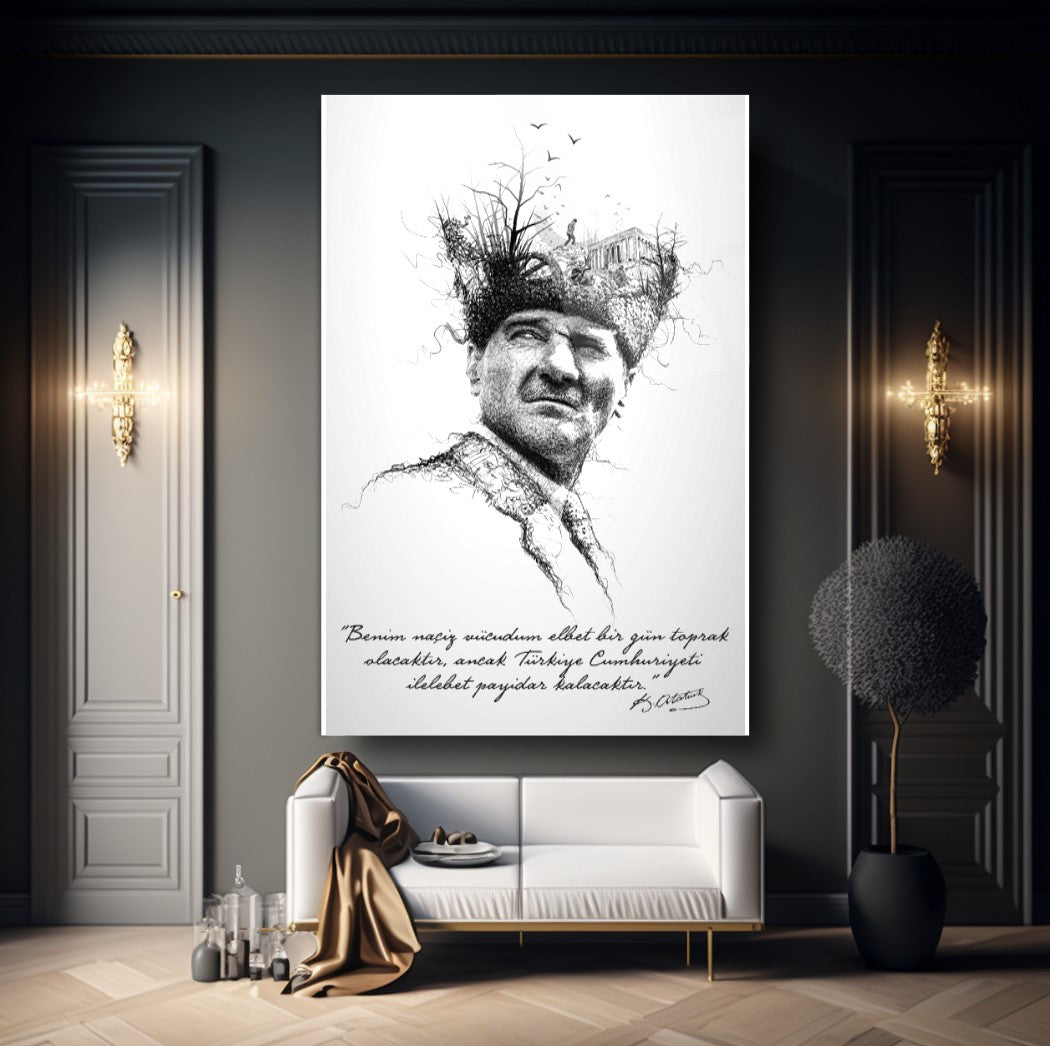Atatürk Dikey Cam Tablo