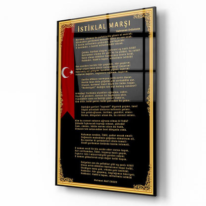 İstiklal Marşı Dikey Cam Tablo