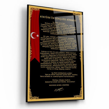 Gençliğe Hitabe Dikey Cam Tablo