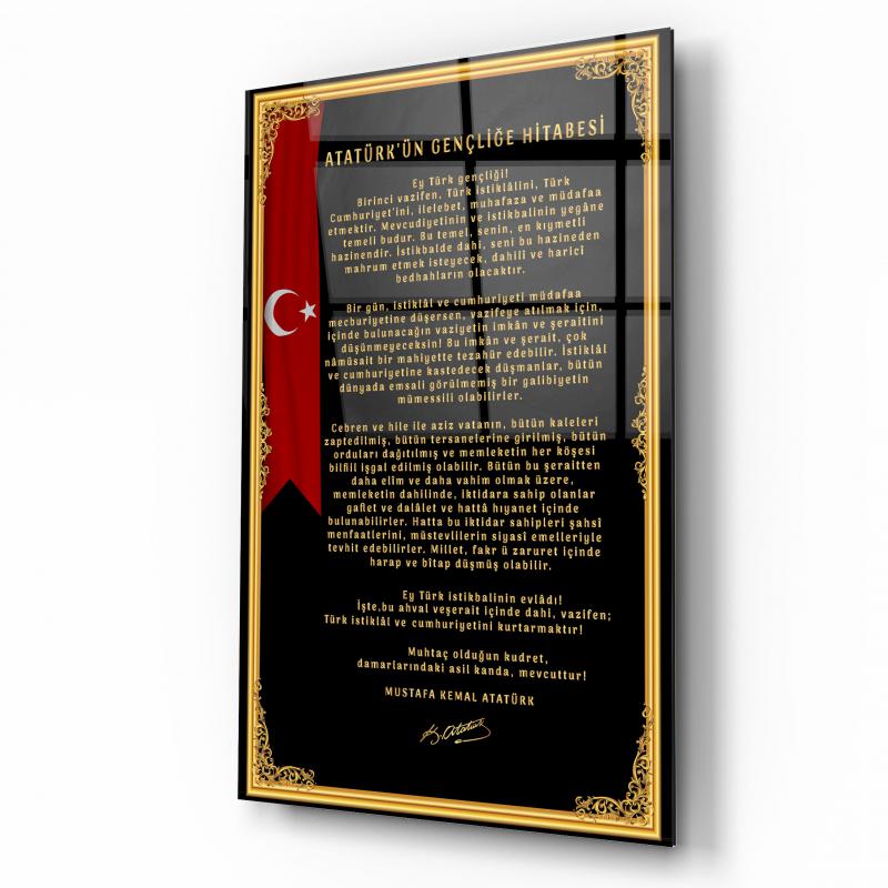 Gençliğe Hitabe Dikey Cam Tablo