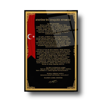 Gençliğe Hitabe Dikey Cam Tablo