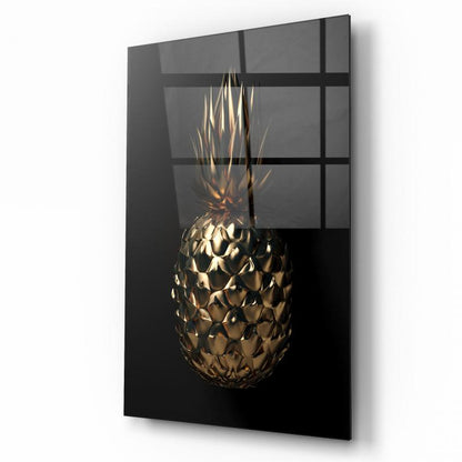 Gold Ananas Dikey Cam Tablo