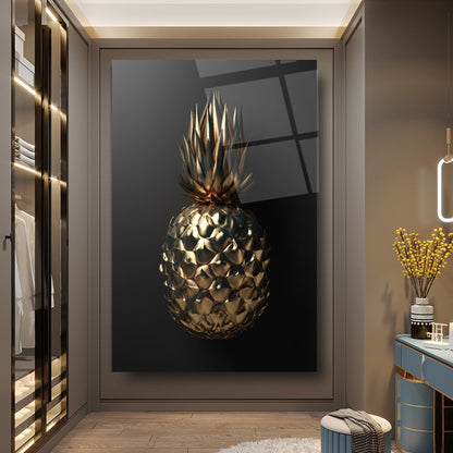 Gold Ananas Dikey Cam Tablo