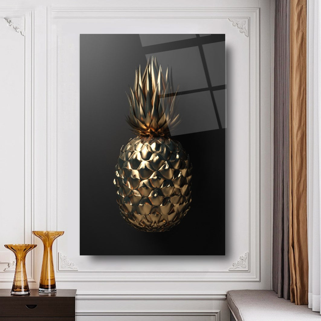 Gold Ananas Dikey Cam Tablo