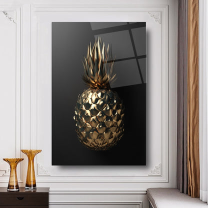 Gold Ananas Dikey Cam Tablo