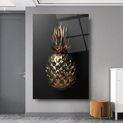 Gold Ananas Dikey Cam Tablo