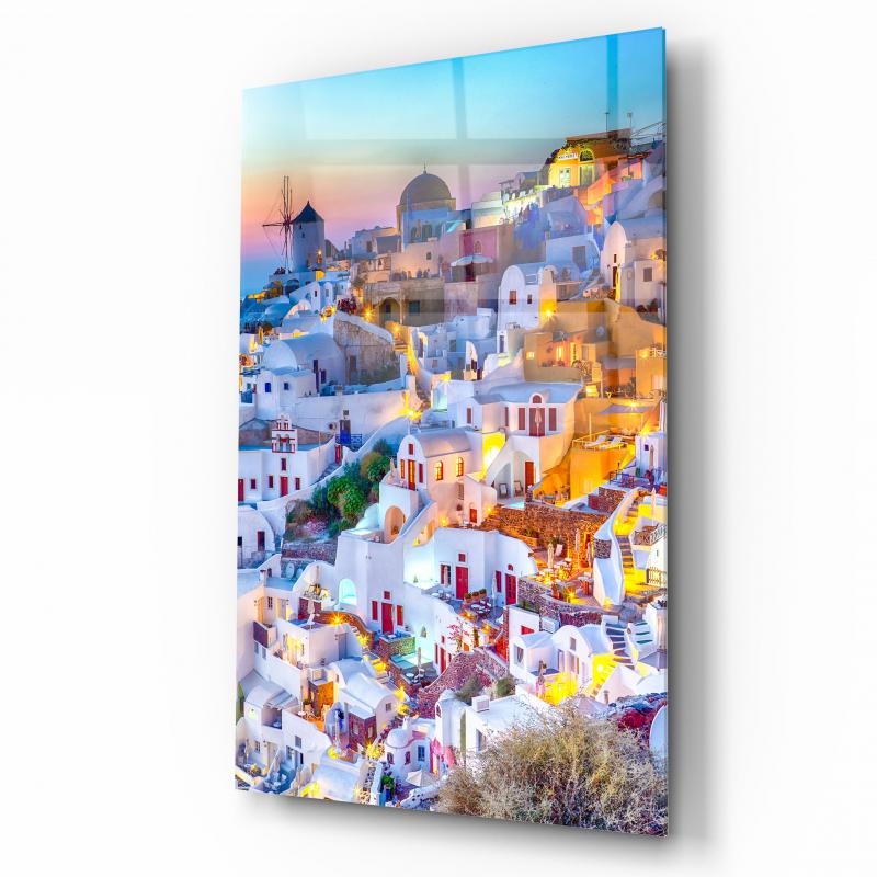 Santorini Dikey Cam Tablo