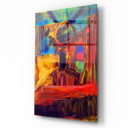 Soyut Desen Dikey Cam Tablo