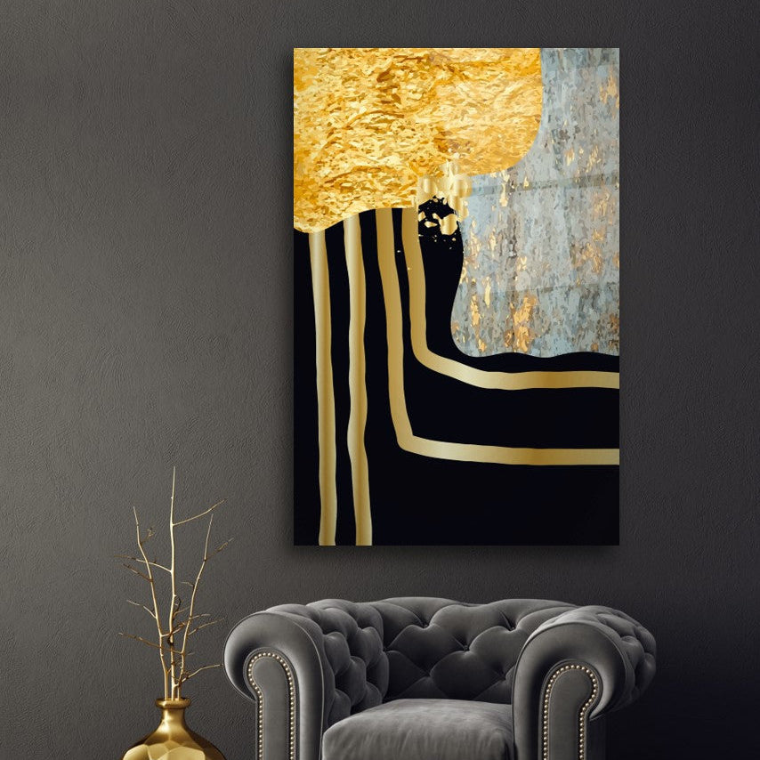 Gold Desenler Dikey Cam Tablo