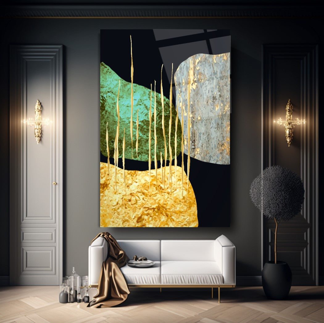 Gold Desenler Dikey Cam Tablo