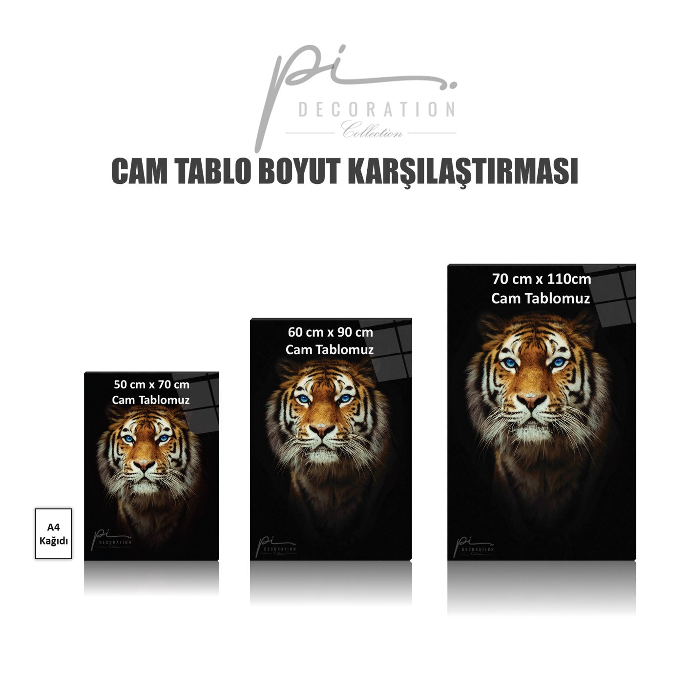 Osmanlı Tuğrası Yatay Cam Tablo