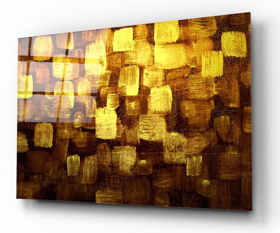 Gold Desenler Yatay Cam Tablo