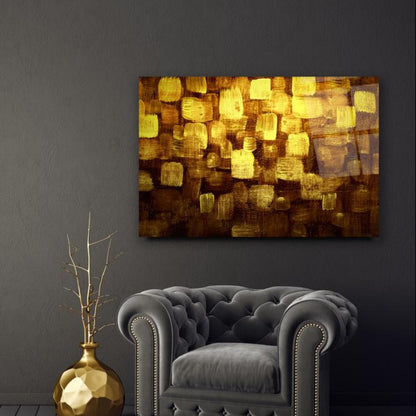Gold Desenler Yatay Cam Tablo
