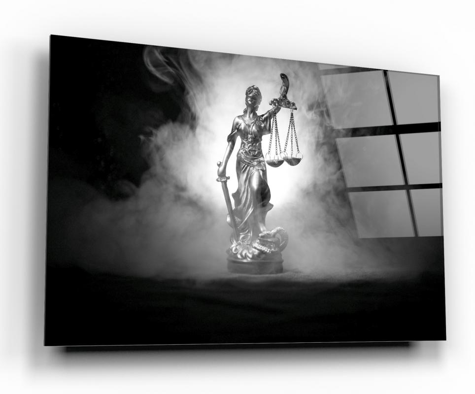 Themis Heykeli Yatay Cam Tablo