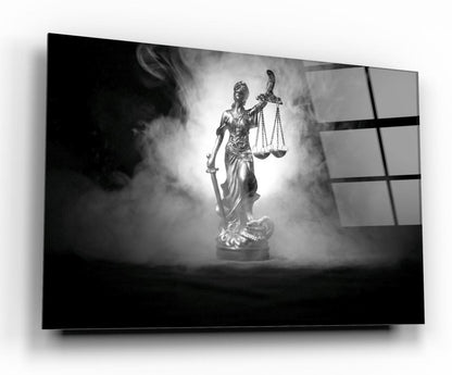 Themis Heykeli Yatay Cam Tablo