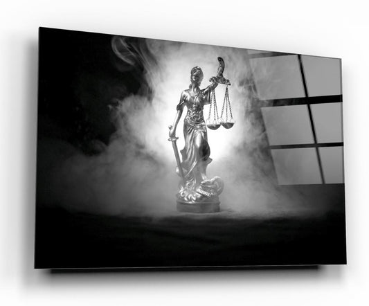 Themis Heykeli Yatay Cam Tablo