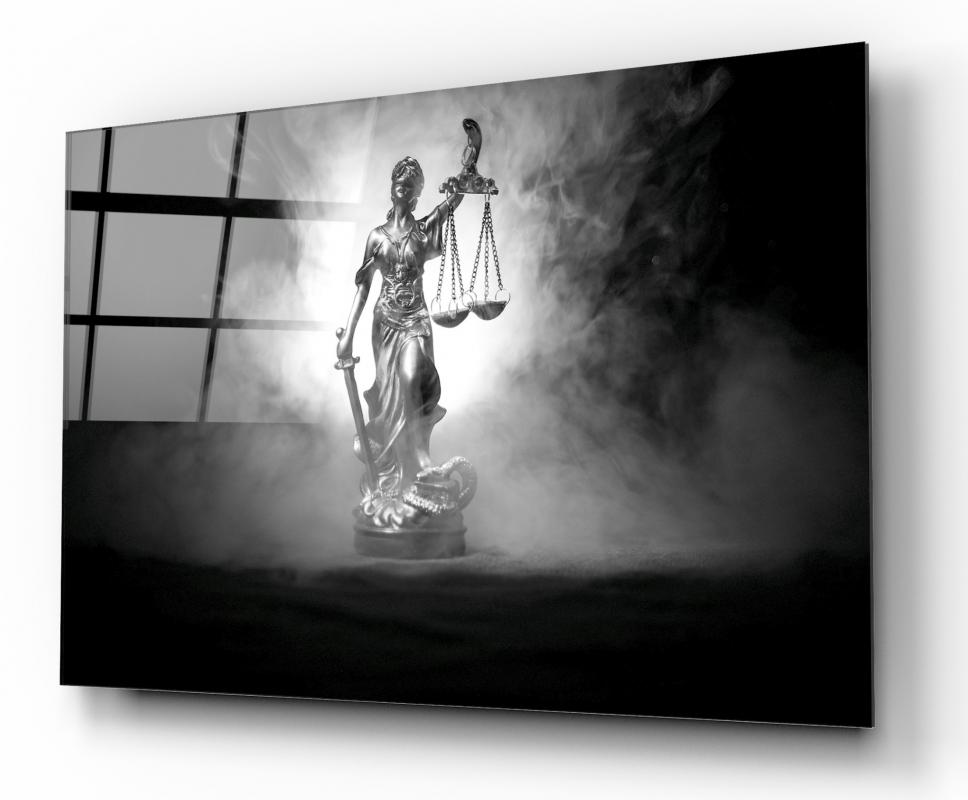 Themis Heykeli Yatay Cam Tablo