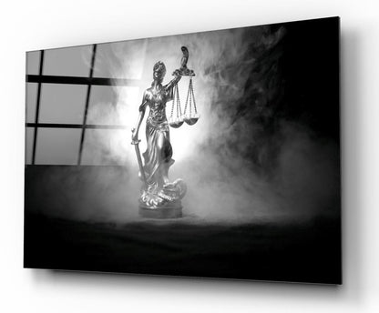 Themis Heykeli Yatay Cam Tablo
