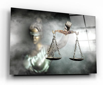 Themis Heykeli Yatay Cam Tablo