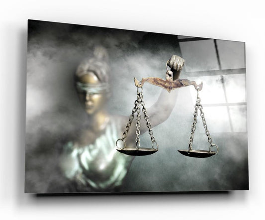 Themis Heykeli Yatay Cam Tablo