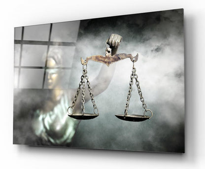 Themis Heykeli Yatay Cam Tablo