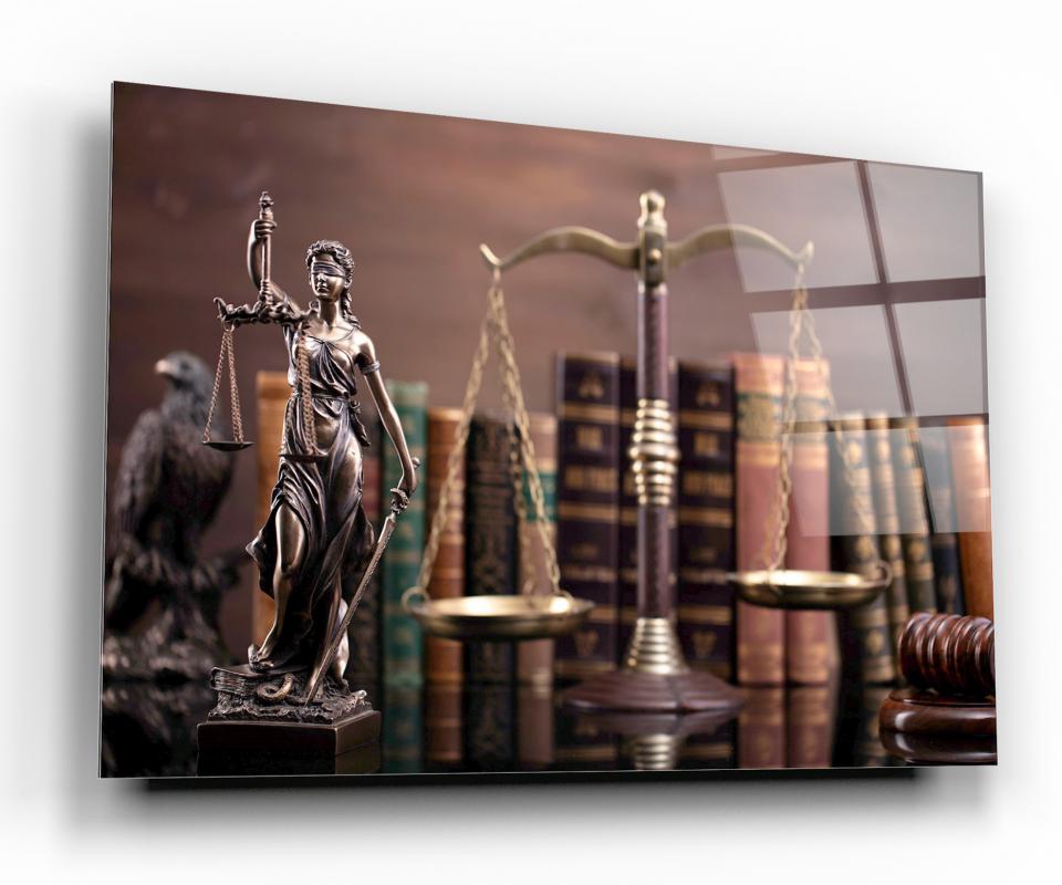 Themis Heykeli Yatay Cam Tablo