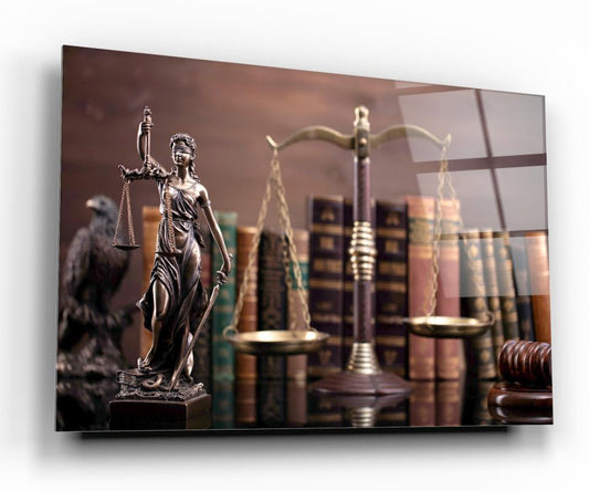 Themis Heykeli Yatay Cam Tablo