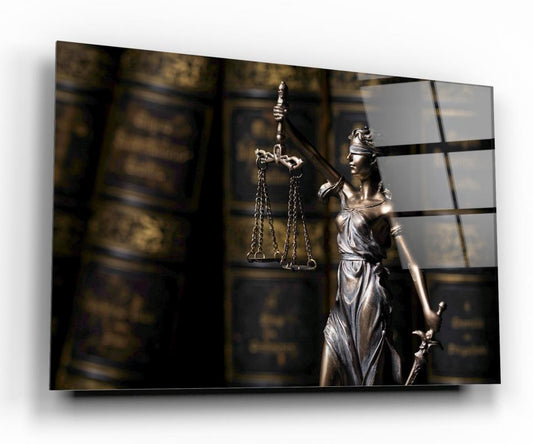 Themis Heykeli Yatay Cam Tablo