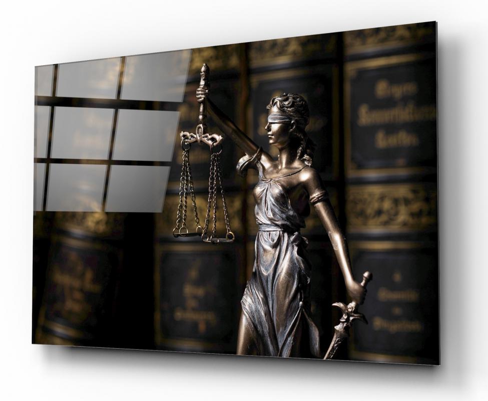 Themis Heykeli Yatay Cam Tablo