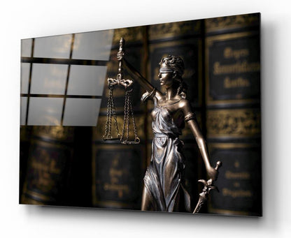 Themis Heykeli Yatay Cam Tablo