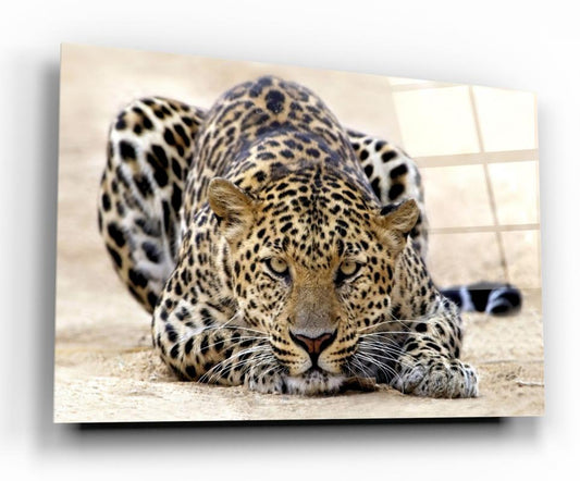 Leopar Yatay Cam Tablo