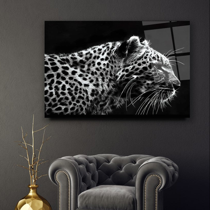 Leopar Yatay Cam Tablo