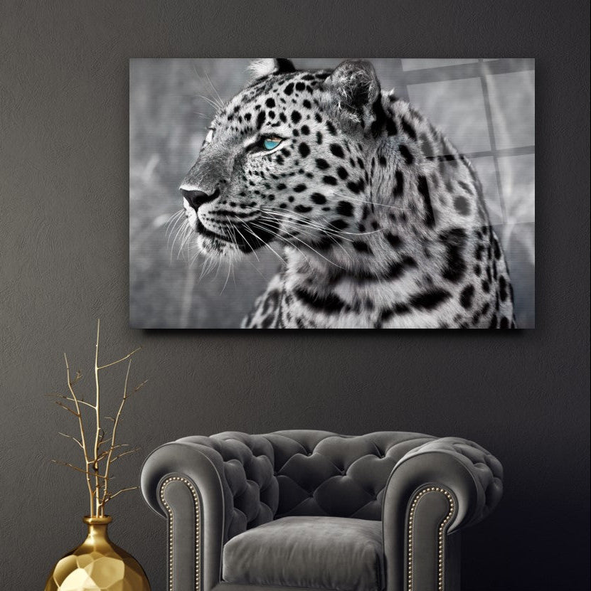 Leopar Yatay Cam Tablo