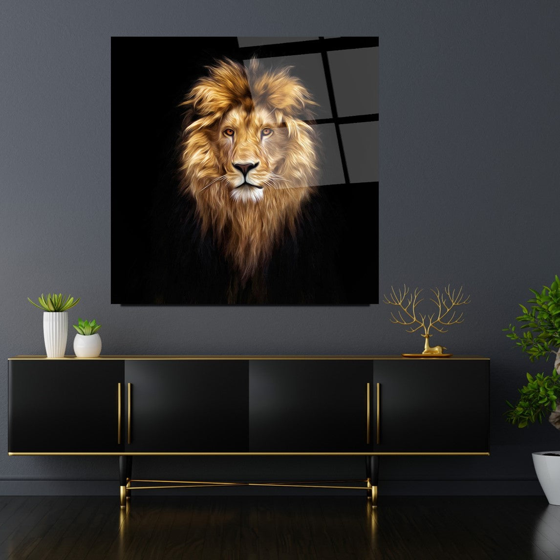 Aslan Kare Cam Tablo