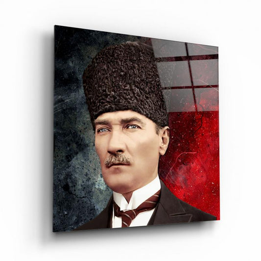 Atatürk Kare Cam Tablo