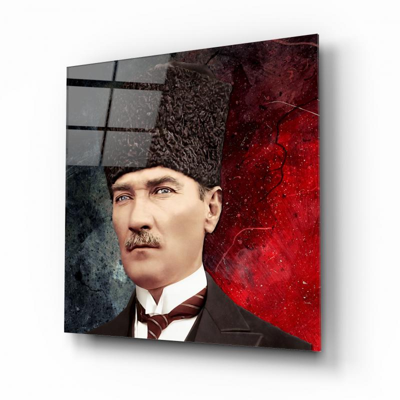 Atatürk Kare Cam Tablo