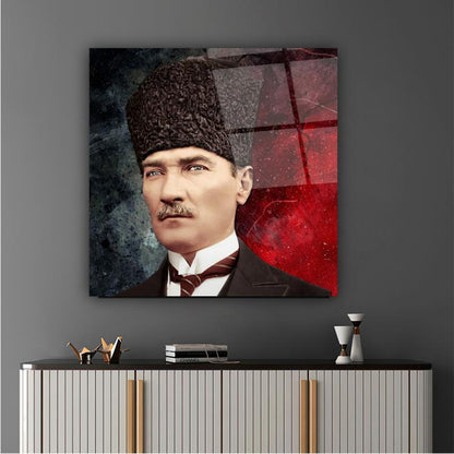 Atatürk Kare Cam Tablo