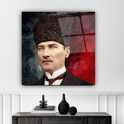 Atatürk Kare Cam Tablo