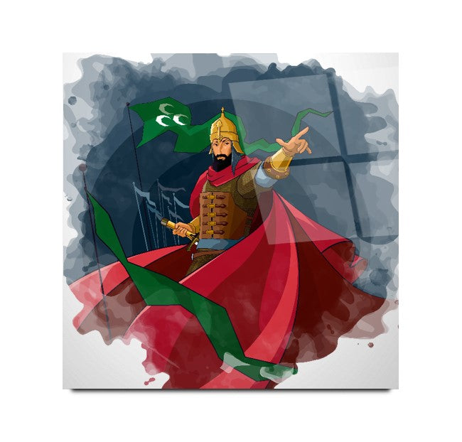 Fatih Sultan Mehmet Kare Cam Tablo