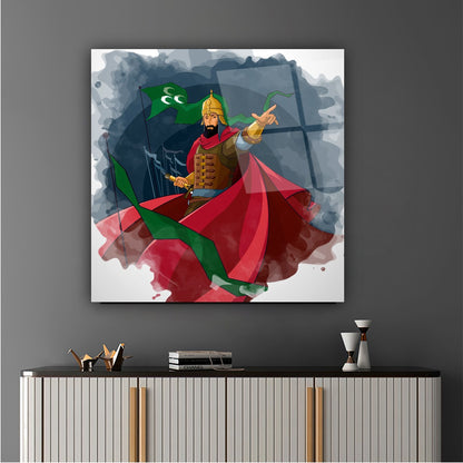 Fatih Sultan Mehmet Kare Cam Tablo