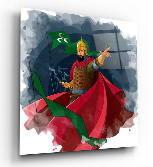 Fatih Sultan Mehmet Kare Cam Tablo