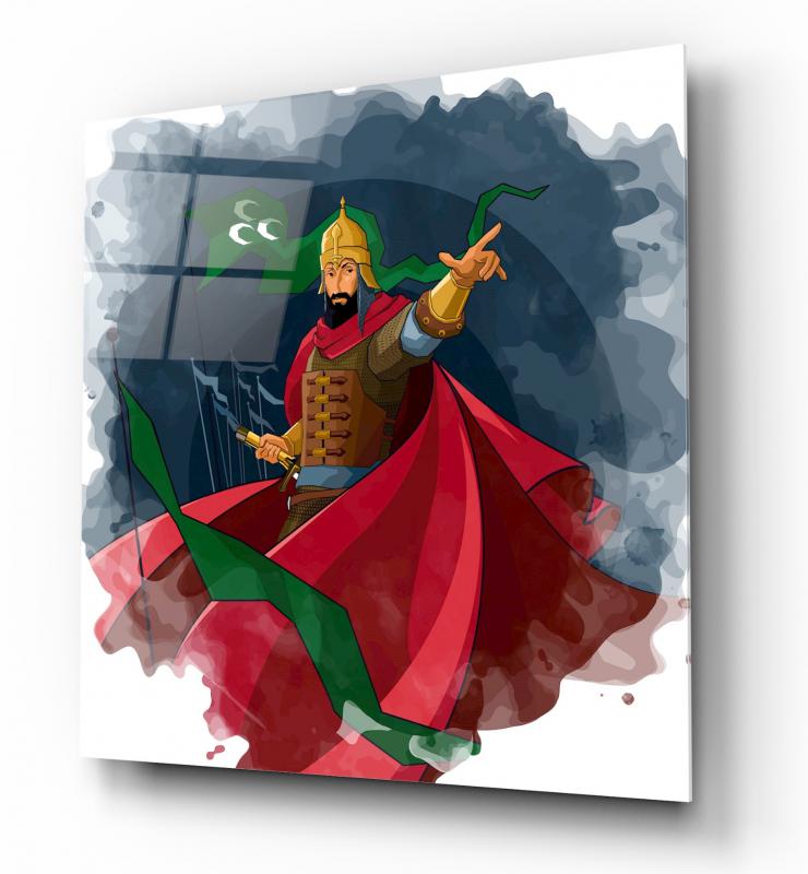 Fatih Sultan Mehmet Kare Cam Tablo