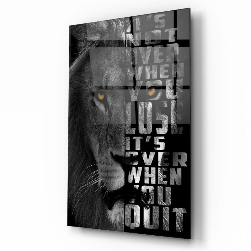 Aslan Motivasyon Dikey Cam Tablo