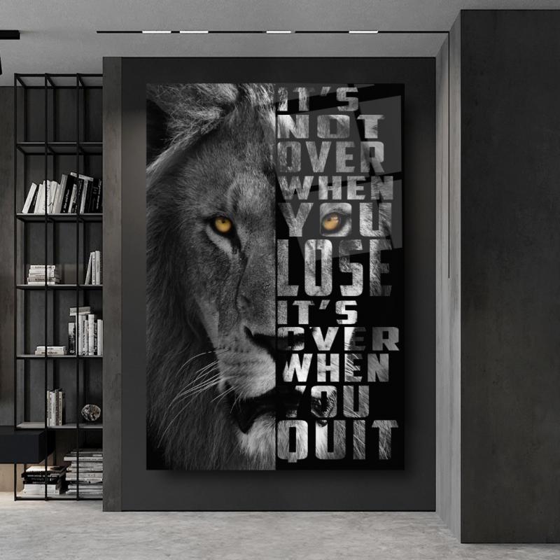Aslan Motivasyon Dikey Cam Tablo
