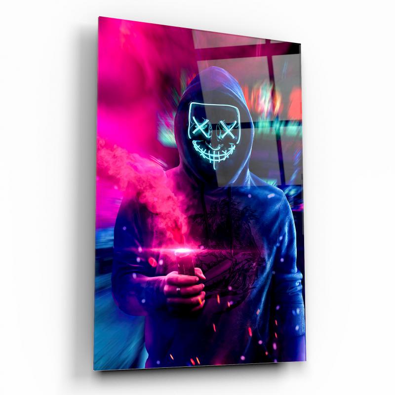 Neon Maske Dikey Cam Tablo