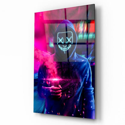 Neon Maske Dikey Cam Tablo