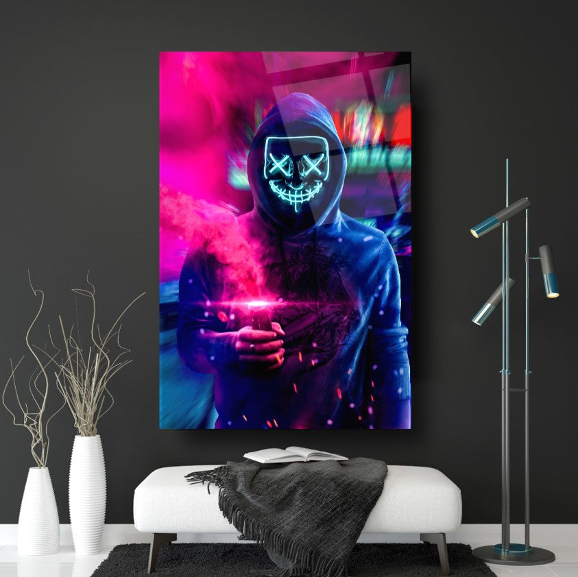 Neon Maske Dikey Cam Tablo