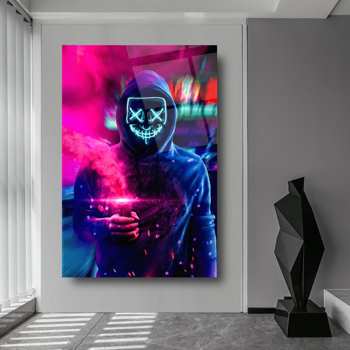 Neon Maske Dikey Cam Tablo